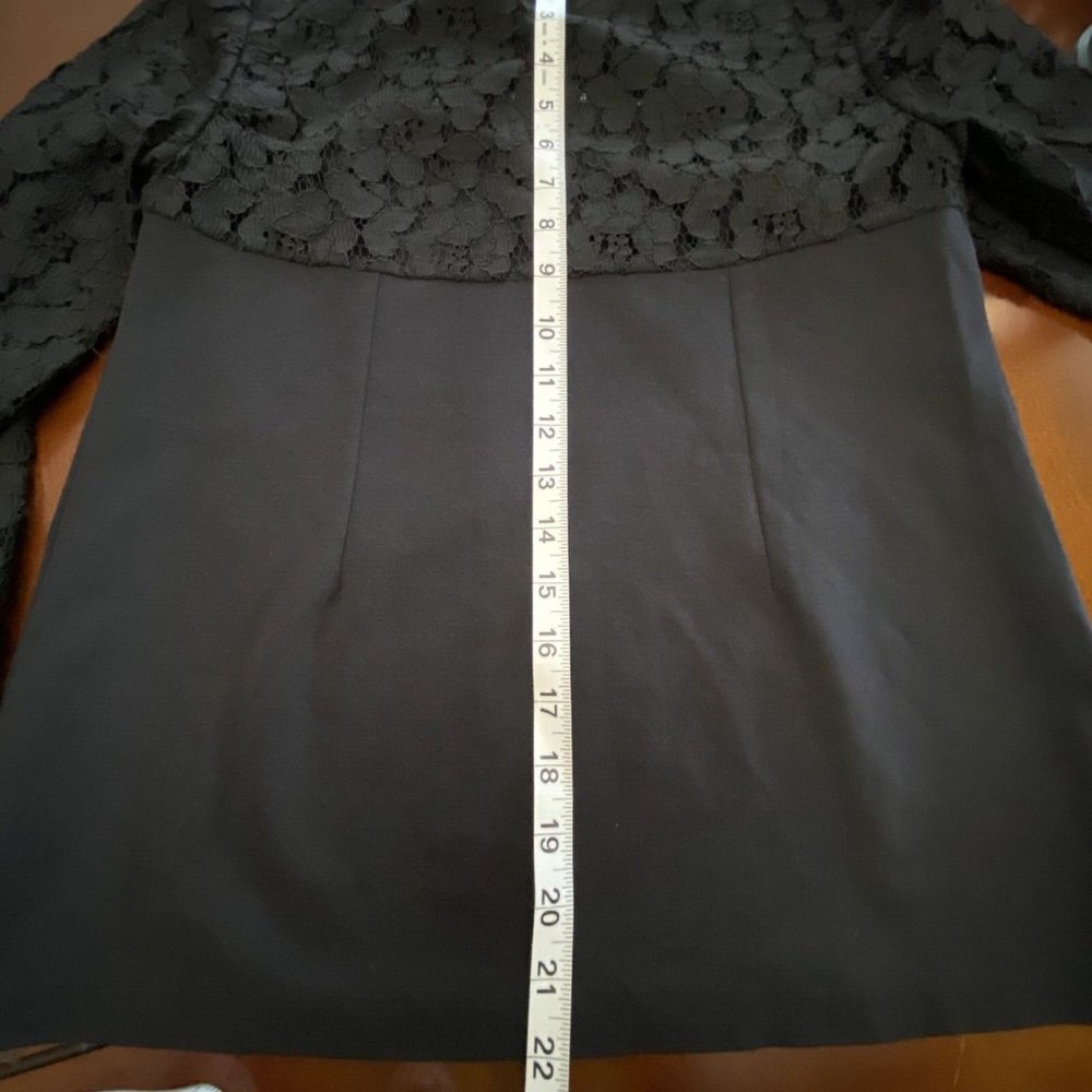Boden Black Partial Lace Top Long Sleeve Blouse 6 - Picture 5 of 7